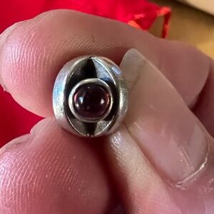 Sterling silver Pandora real garnet eye retired charm